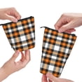 thumbnail image 3 of Lsque Orange Plaid Pattern Telescopic Pencil Bag Pen Holder Stationery Case, Stand-up Retractable Transformer Bag Organizer, 3 of 6