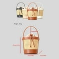 thumbnail image 1 of LHSHIDU Women Rattan Straw Tote Bucket Bag PU Leather Drawstring Crossbody Bag Summer Beach Holiday Purse, 1 of 6