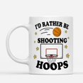 thumbnail image 2 of Coffee Mugs I'd Rather Be Shooting Hoops Funny Basketball Player or Fans Gifts Coffee Lovers 11oz 15oz White Mug Christmas Gift, 2 of 7