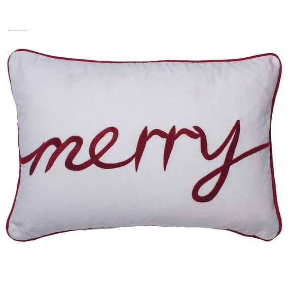 Vickerman Decorative 14" x 20" Merry Pillow