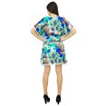 thumbnail image 5 of Bimba Womens Short Printed Caftan With Pom-Pom Beach Cover Up Designer Drawstring Kaftan, 5 of 9