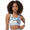 Blue, variant on Women’s High Fashion Printed Sports Bra, Moisture Wicking Activewear