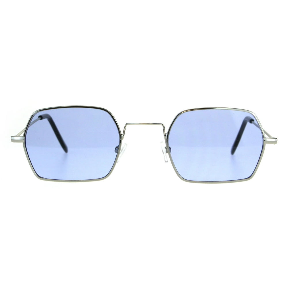 SA106 - Pop Color Lens Rectangular Pimp Daddy Hippie Sunglasses Silver ...
