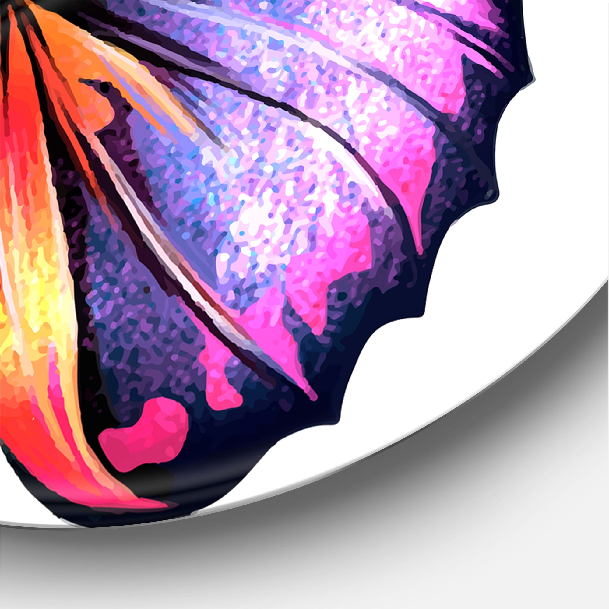 Designart 'Portrait Of Bright Pink Butterfly' Modern Circle Metal Wall Art 29x29 - Disc of 29