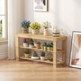 thumbnail image 4 of Bigleap 3-Tier Bamboo Shoe Rack Bench, Entryway Storage Organizer for Hallway, Bedroom, Balcony, Small Spaces,Wood,11.3''x 19.7'' x 17.8'', 4 of 9