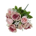 thumbnail image 4 of Mainstays 17.5 inches Indoor Artificial Rose Bush with Leaves, Pink Color, Polyester, 4 of 8