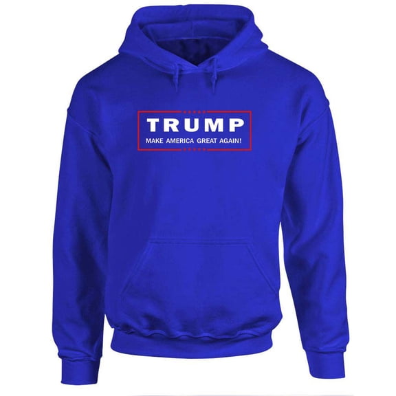 MAKE AMERICA GREAT - Donald Trump President 2024 - Fleece Pullover Hoodie (3XL, Royal)
