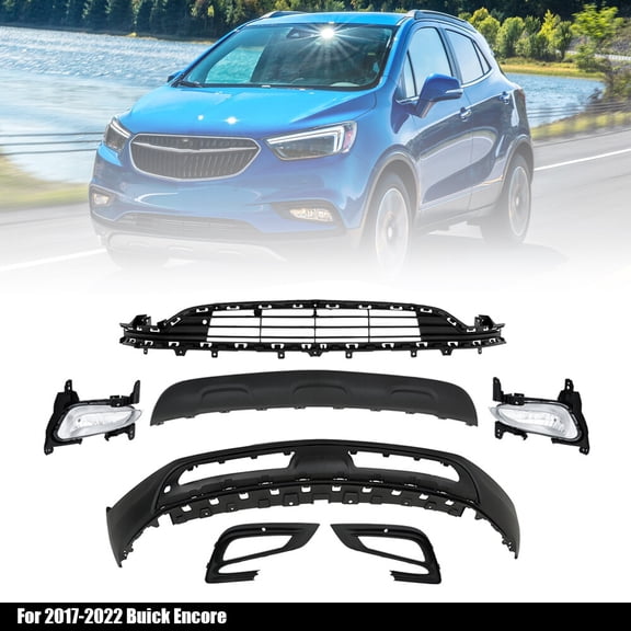 Front Black Bumper Complete With Grills Set For Buick Encore 2017 2018 2019-2022