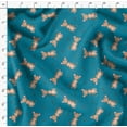 thumbnail image 4 of Soimoi Blue Georgette Viscose Fabric Footprints & Mouse Kids Decor Fabric Printed Yard 44 Inch Wide, 4 of 5