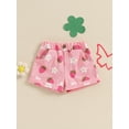 thumbnail image 2 of Suealasg Kids Baby Girls Summer Shorts 6M 1T 2T 3T 4T Toddler Girls Elastic Waist Strawberry Floral Print Casual Short Pants, 2 of 7