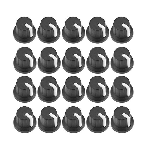 20Pcs 6mm Insert Shaft 16x15mm Plastic Potentiometer Rotary Knob Pot