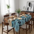 thumbnail image 6 of Pale Blue Paws Table Cloth Waterproof Tablecloths, Farmhouse Vintage Modern Blue Brown Wood Tablecloth Dining Table Cover for Kitchen Party Tabletop Outdoor, Rectangle Tablecloth 60x84 Inch, 6 of 9