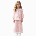 thumbnail image 3 of CAUYDY Kids Girl Sleepwear Pajamas for Child 5-7T 8-10Y Long Sleeved Top Elastic Pants 2 Piece Cute Set Girls Fall Winter Clothes Sizes 7-8 Years,Pink, 3 of 8