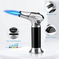 thumbnail image 3 of Butane Kitchen Torch Lighter Cooking Refillable Torch with Adjustable Flame and Safety Lock for Desserts BBQ Kitchen (Butane Gas Not Included) (Sliver), 3 of 7