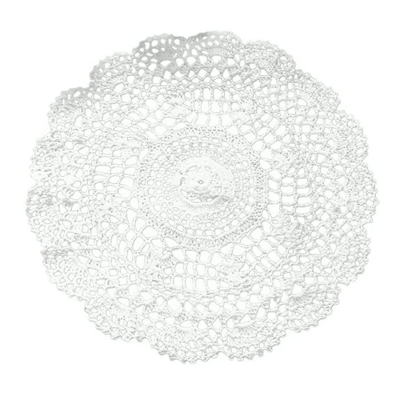 AUQ White Handmade Crochet Doilies Table Mats Lace Doilies Doily Round Lace Placemats Crochet Placemat Table Runners 36"es