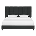 thumbnail image 3 of Bridgevine Home King Size Grey Squares Upholstered Platform Bed, 3 of 14