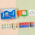 thumbnail image 3 of Juego de emparejar letras para niños | Tarjetas de madera con el alfabeto | Rompecabezas educativo para niños | 54 tarjetas de vocabulario | Actividad de aprendizaje preescolar, 3 of 5