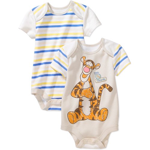 Disney Newborn Boys' Tigger Creepers, 2Pack