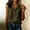 Army Green, variant on Pintucked Sleeveless Shell Top for Women Collared V-Neck Button Down Work-to-Weekend Essential Blouse M