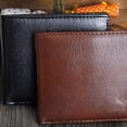 thumbnail image 2 of Flmtop Men's Faux Leather Wallet Coin Card Money Holder Horizontal Bifold Slim Purse, 2 of 8