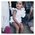 thumbnail image 4 of Summer Newborn Infant Baby Girl Ruffle Solid Romper Bodysuit Jumpsuit Outfit Clothes, 4 of 5