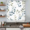 thumbnail image 5 of Teal Blue Botanical Sheer Curtains 54 Inches Long, Eucalyptus Leaves Watercolor Summer Light Filering Curtains, Breathable Simi Curtain Privacy Drapes for Kitchen Bathroom Small Window Treatment, 5 of 9