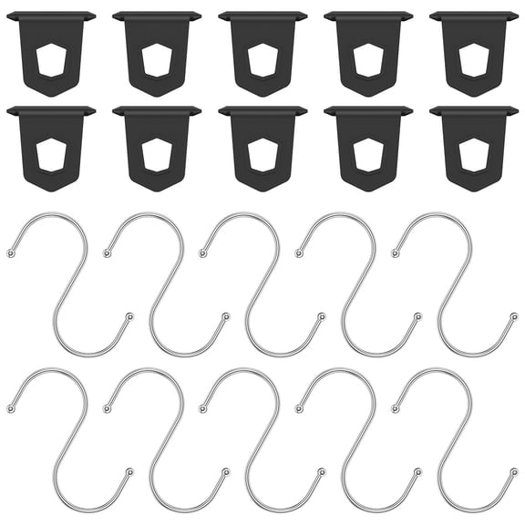 Lieonvis 10Pcs RV Awning S Hooks Heavy Duty RV Awning Hangers Portable Durable Awning S Shape Hanger Key Coat Hat Handbag Hooks for Motorhome Campervan Camping Tent