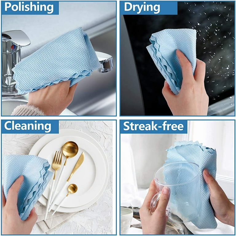 12Pcs Premium Microfiber Cleaning Cloth by ovwo - Highly Absorbent, Lint  Free, Scratch Free, Reusable Cleaning Supplies 