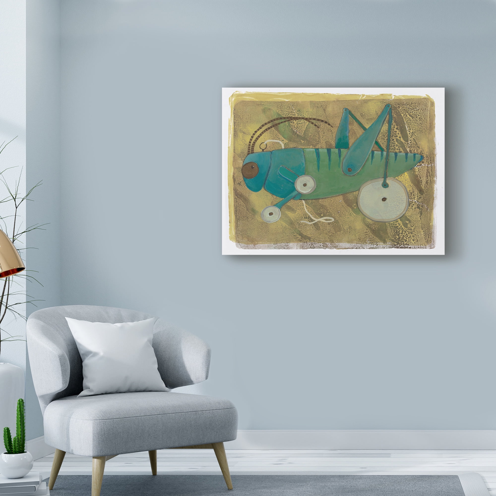 Trademark Fine Art 'Cricket On Wheels' Canvas Art by Maria Pietri Lalor