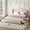 Pink, variant on Harper & Bright Designs Queen Upholstered Platform Bed with Wingback Headboard, Queen Size Wooden Bedframe with Trundle and 2 Drawers, Pink