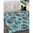 thumbnail image 3 of Ahgly Company Machine Washable Indoor Rectangle Transitional Blue Diamond Blue Area Rugs, 3' x 5', 3 of 7