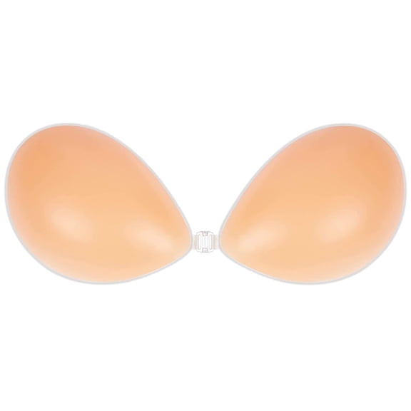 Adhesive Bra Push Up Strapless Invisible Sticky Bra Reusable Backless Silicone Bra for Women,Cream