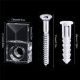 thumbnail image 4 of 110 Sets of Mirror Holder Clips Kit Crystal Clear Plastic Mirror Clip Mirror Holder Clips Glass Retainer Clips Kit,110 x mirror clips 110 x anchor 110 x screws,Transparent, 4 of 8