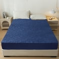 thumbnail image 5 of Maplenight Splashproof Laminated Queen Size Fitted Sheet Mattress Protector – Waterproof, Breathable & Dustproof Bed Cover for All Mattress Types Navy, 5 of 5