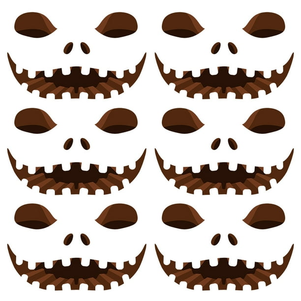 6 hojas de calcomanías de halloween party photo soporte sonriente calabaza fondo de pared calcomanías