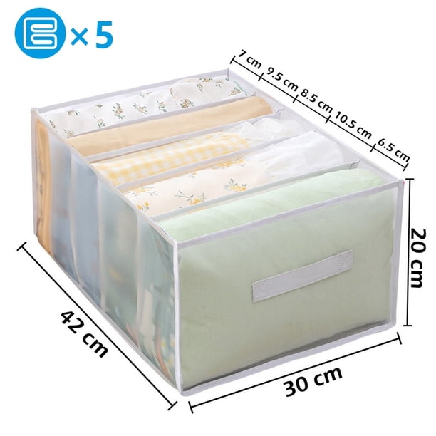 Organizador de ropa, caja de almacenamiento de pantalones vaqueros, armario, organizador de ropa interior, sujetador, calcetines, caja con compartimentos