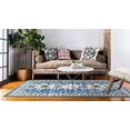 thumbnail image 3 of Unique Loom Taftan Collection Geometric Tribal Area Rug, 5 x 8 Feet, Light Blue/Gold, 3 of 5