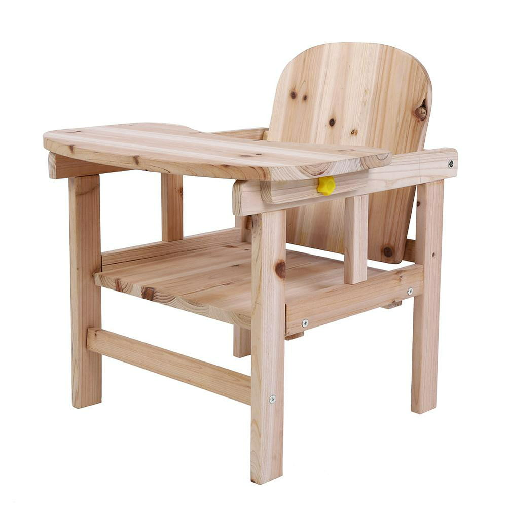 Tebru Baby Feeding Chair & Table Set Solid Wooden Detachable Highchair