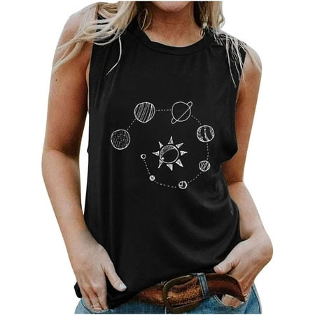

Green Sweatshirt Women Button Down Shirts For Women Women Print Vest Casual Loose Top Sleeveless Tank Sport Sweater Tunic Tops Corset Tops For Women Black XL
