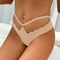 thumbnail image 4 of YWDJ Womens Underwear Thong Sexy Cotton Breathable Lightweight No Show Low-waist Sexy Cotton Ice Silk Seamless Breathable Mesh Underwear Briefs Beige S, 4 of 8