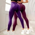 thumbnail image 2 of ManxiVoo Women Booty Lifting Textured Yoga Pants 2 Pack High Waisted Compression Shorts for Workout XL Size Dark Purple, 2 of 3