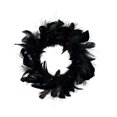 thumbnail image 2 of Corona de plumas de cuervo negro LED de Halloween, 2 of 8