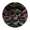 thumbnail image 4 of Orinice Skull Swords Hat Round Table Cover Stain Resistant Washable Indoor Outdoor Tablecloth Kitchen Dining Wedding Parties 100% Polyester Fiber 46-50, 4 of 8