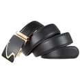 thumbnail image 2 of Men's Leather Belt Automatic Ratchet Buckle Slide Belt for Dress Casual Trim - No Box, 2 of 7