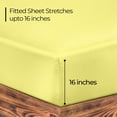 thumbnail image 4 of ROYALE LINENS 300 Thread Count 100% Long Staple Combed Cotton Fitted Sheet Queen - Super Soft Deep Pocket Bottom Sheet - Fitted Sheets Only - Elastic Sheets (Queen, Yellow), 4 of 10