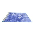 thumbnail image 2 of Ahgly Company Machine Washable Indoor Square Abstract Blue Modern Area Rugs, 5' Square, 2 of 4