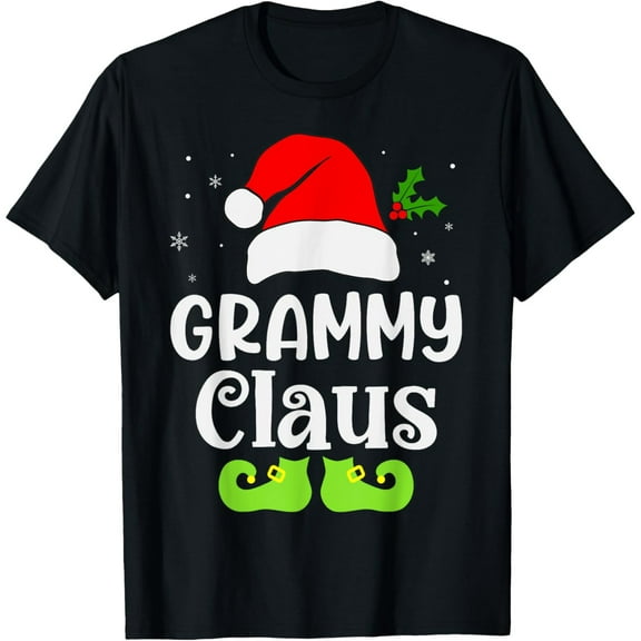 GRAMMY CLAUS Xmas Elf Pajama Christmas Matching Family Funny T-Shirt