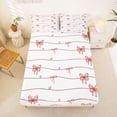 thumbnail image 5 of Erosebridal Kawaii Red Bowknot Full Size Sheets For Girls,Cute Bows Kawaii Stars Bed Sheets 4-Piece, 5 of 6