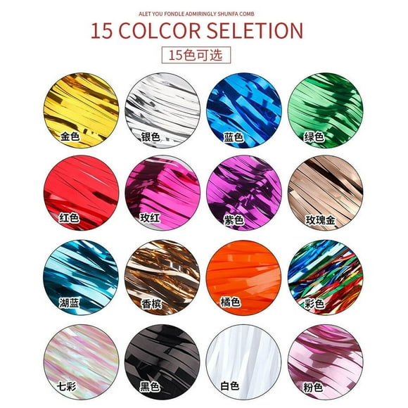 Shimmering Fringe Tinsel Door Curtains Metallic Foil Photo Backdrop Stage Party Wedding Birthday Pub Stage Party Decoration Valance