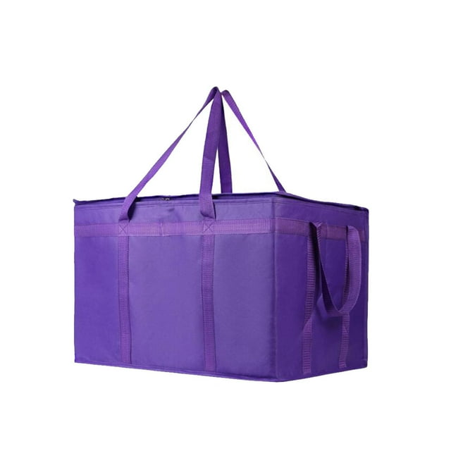 Bolsa térmica para entrega de pizza, bolsa aislante para comestibles, asa de transporte reforzada, bolsas térmicas para pizza para el hogar, viajes al violeta